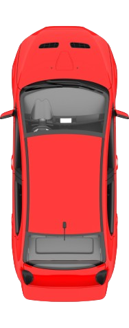 Red car top view